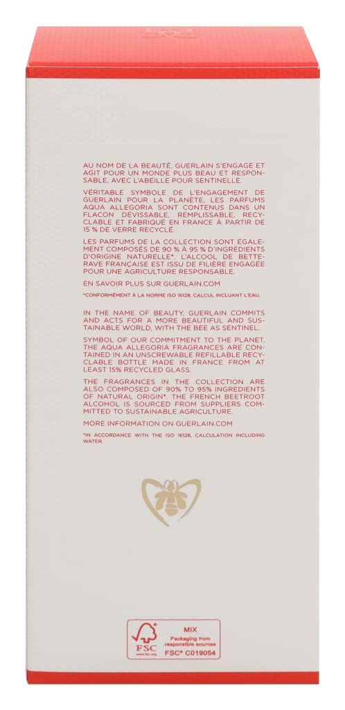 Confezione bianca con coperchio rosso. Testo multilingue. Logo ape e marchio FSC.