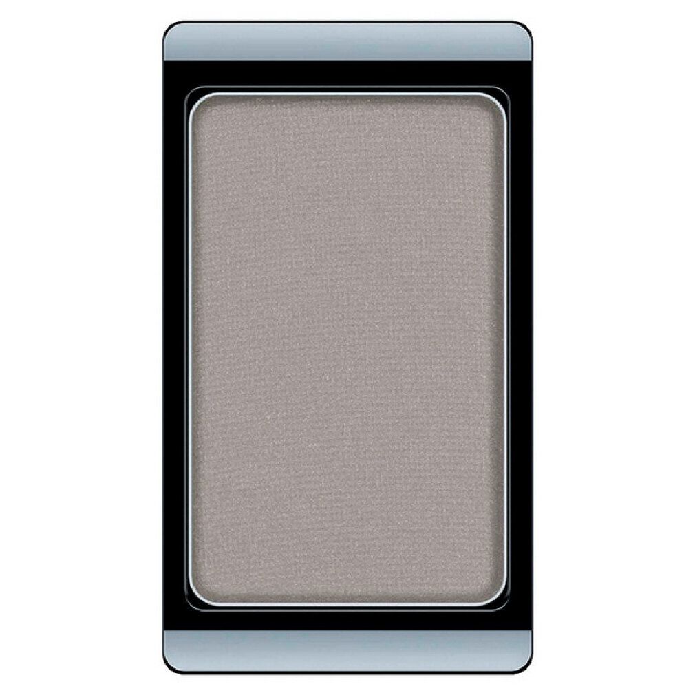 Ombretto rettangolare. Colore grigio. Cornice nera con bordo argentato.