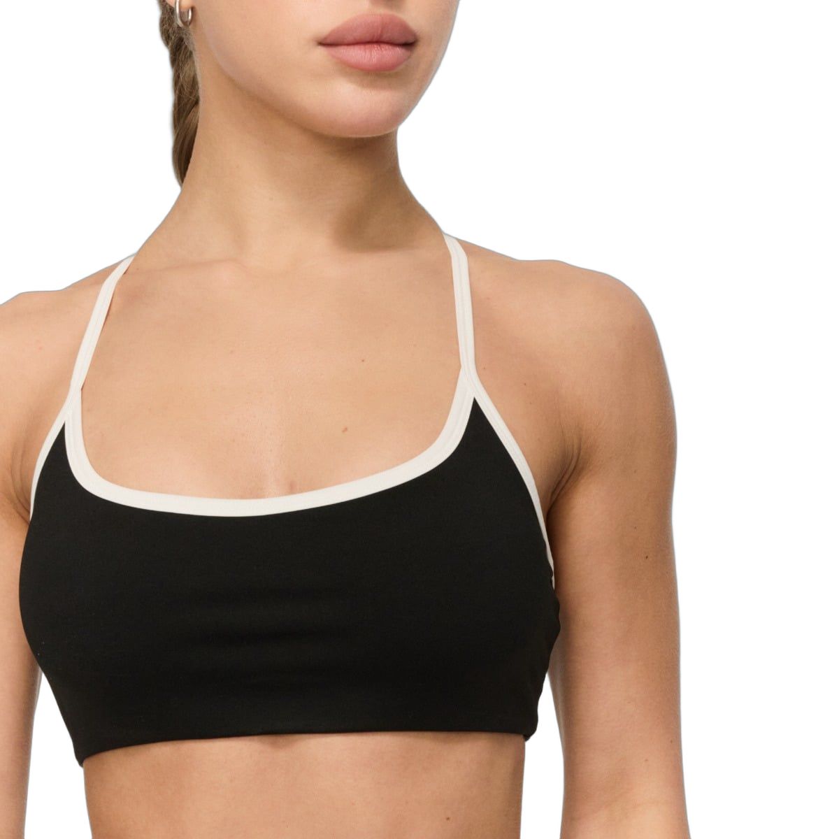 GymBeam Reggiseno sportivo donna Varsity con spalline regolabili nero
