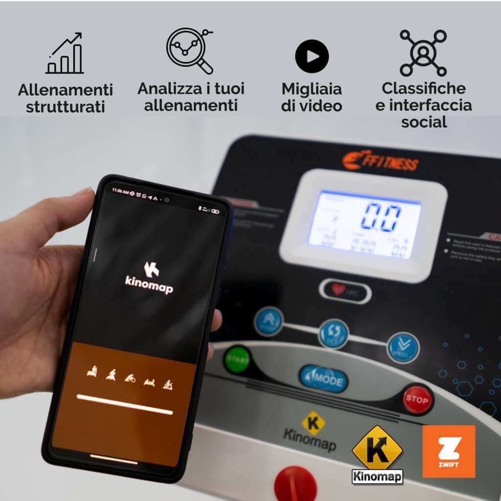FFitness Tapis Roulant Elettrico Pieghevole 12 km/h con Bluetooth FF