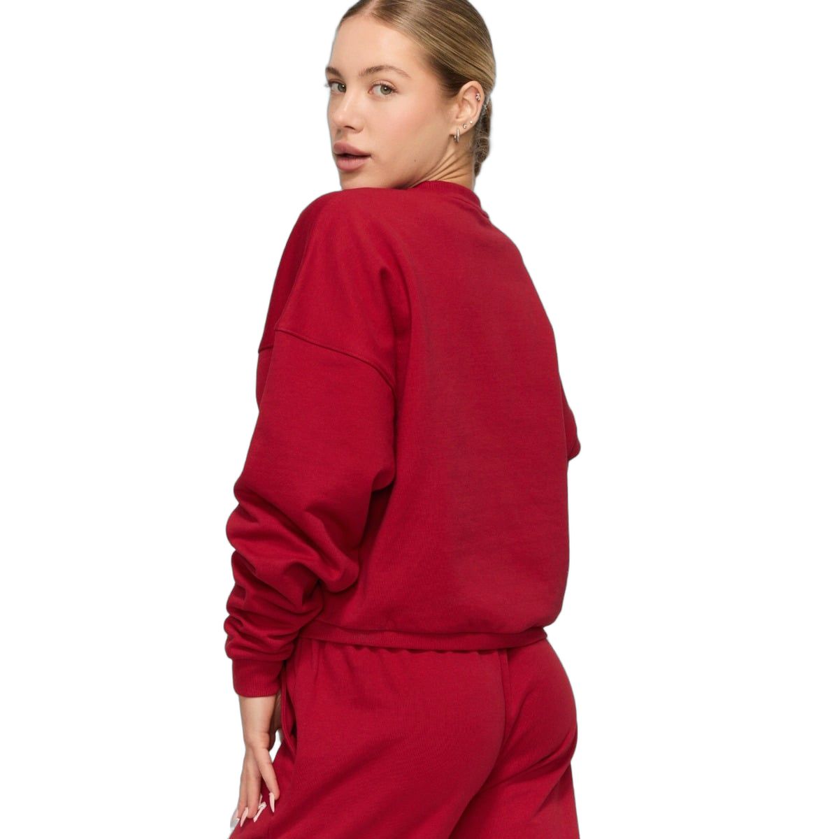 GymBeam Felpa donna Varsity rossa regular senza cappuccio