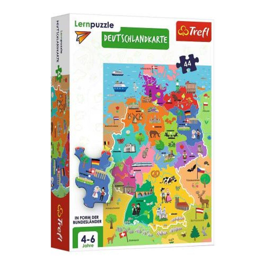 Puzzle educativo - Mappa della Germania versione tedesca - 44 pezzi