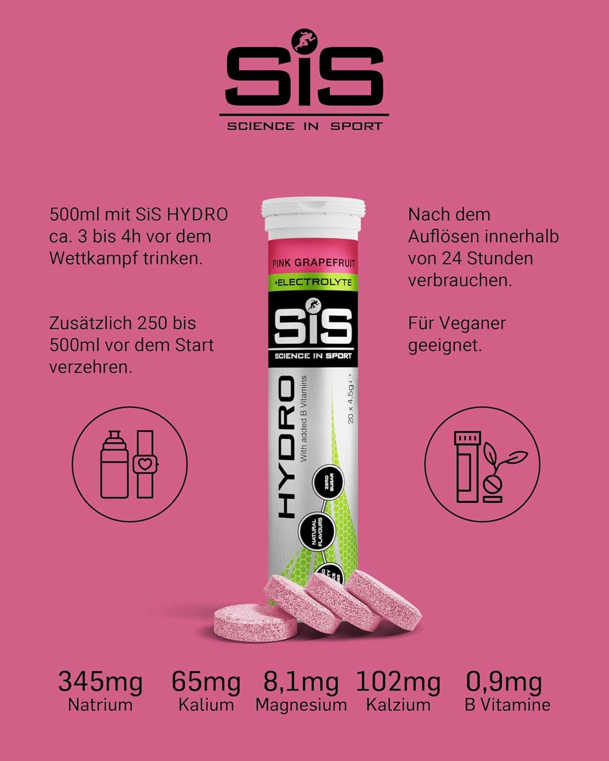 Science in Sport HYDRO Compresse Pompelmo Rosa