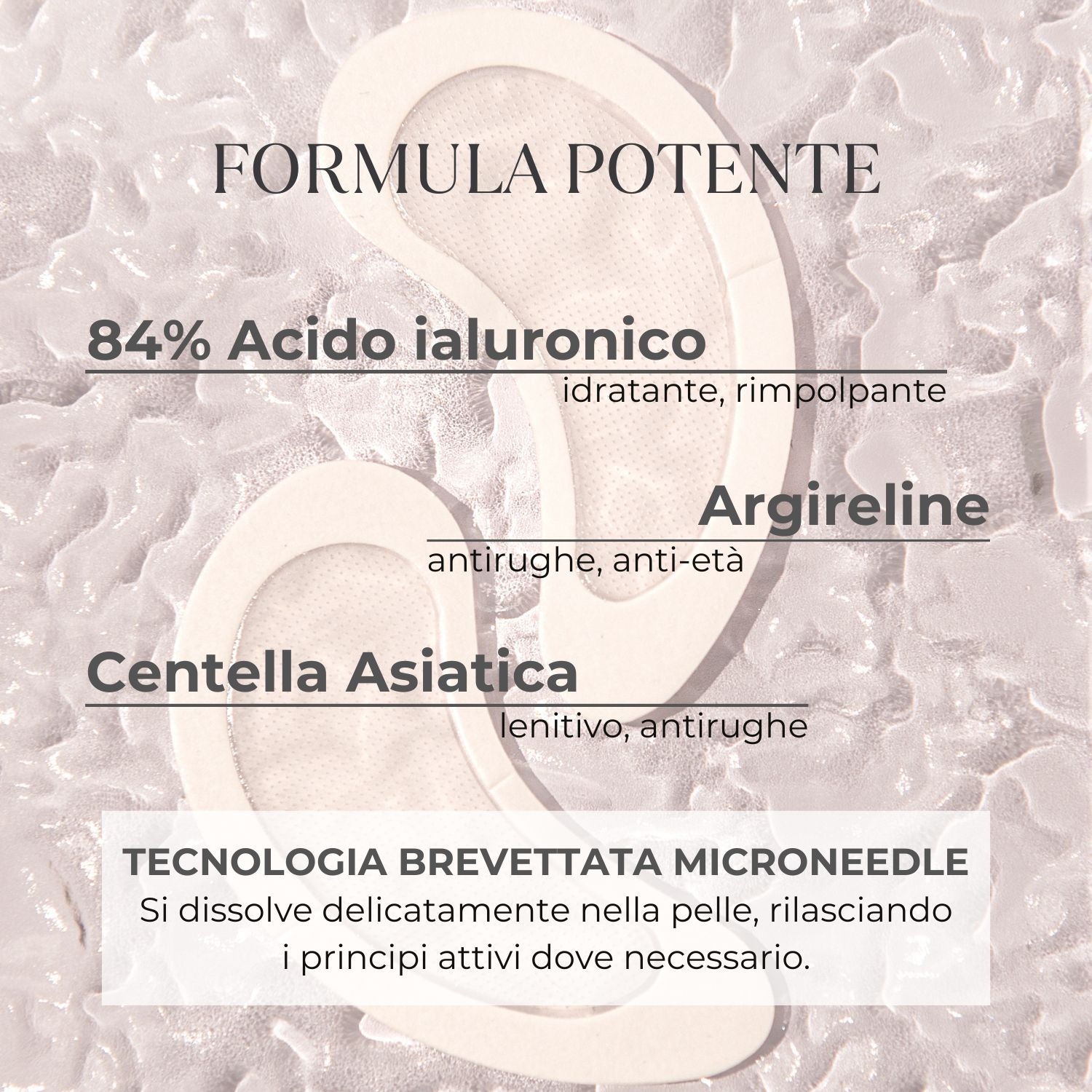 Confezione rosa con logo BEAUTICAL. Testo: Cosa lo rende così buono? Anti-rughe, anti-borse.