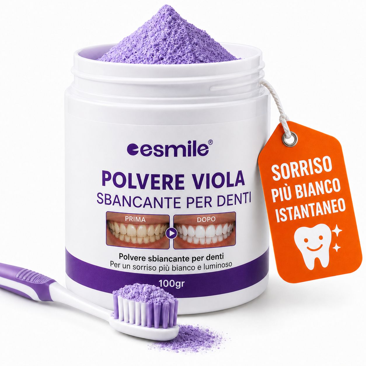 esmile - Carbone V34 Viola Sbiancante Denti