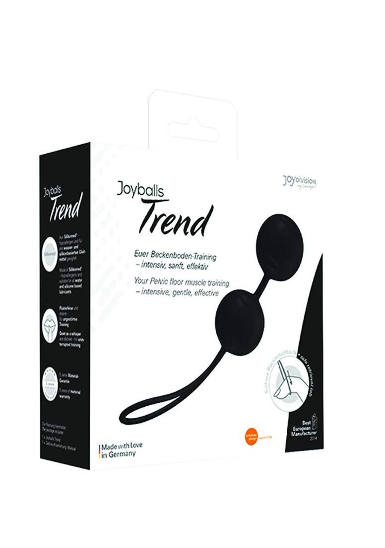 Confezione Joyballs Trend: due sfere nere con anello, allenamento del pavimento pelvico.