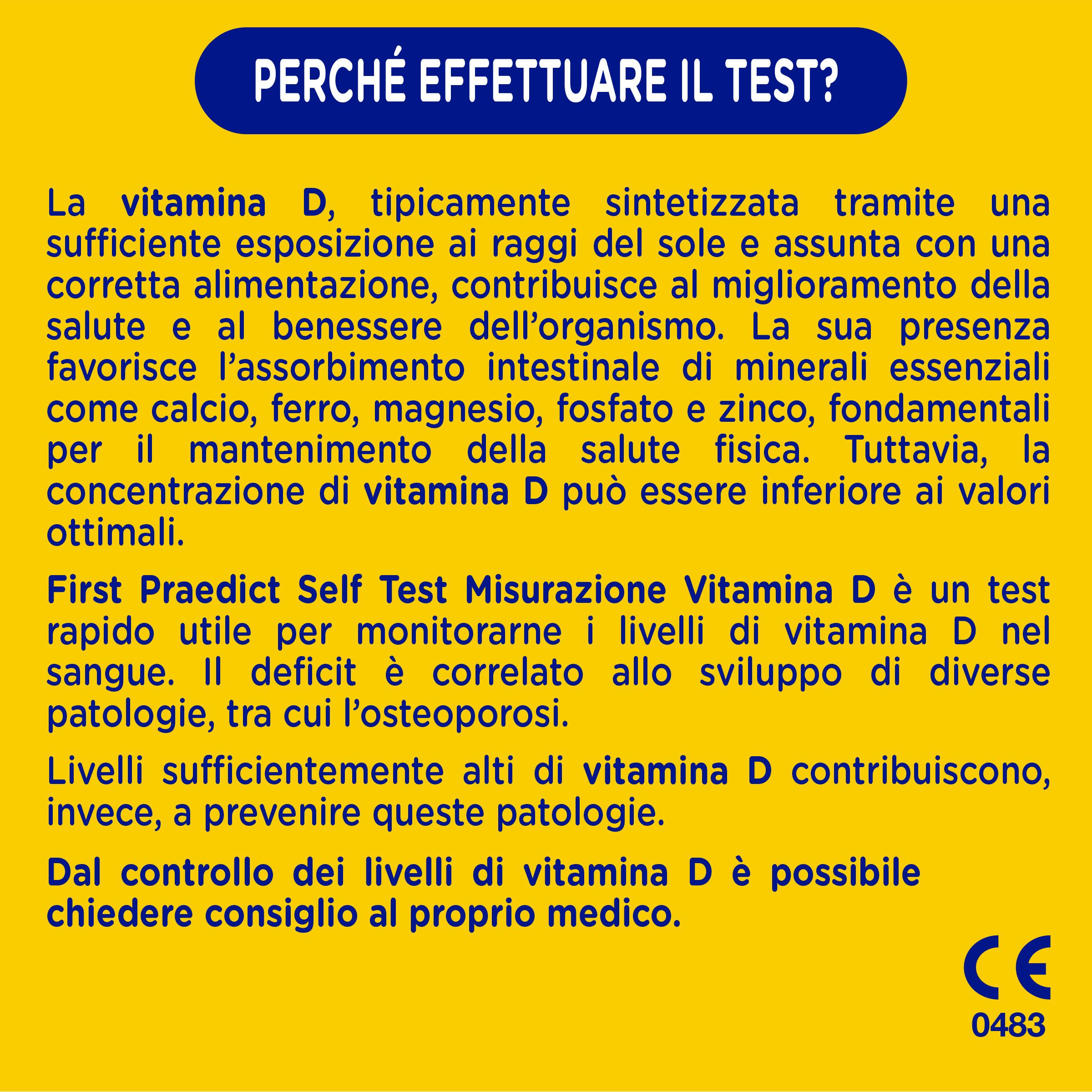 First Praedict Self Test Misurazione Vitamina D Kit rapido per determinare i livelli di vitamina D
