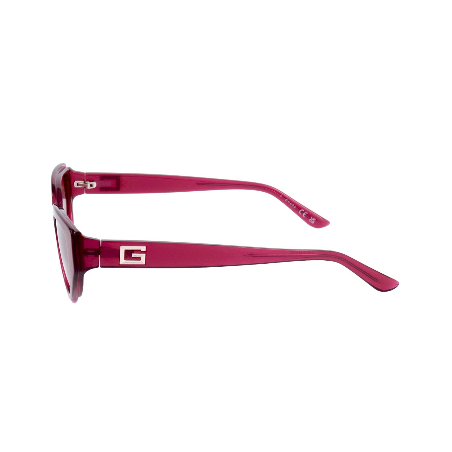 Occhiali da sole fucsia con logo a G sulla stanghetta.