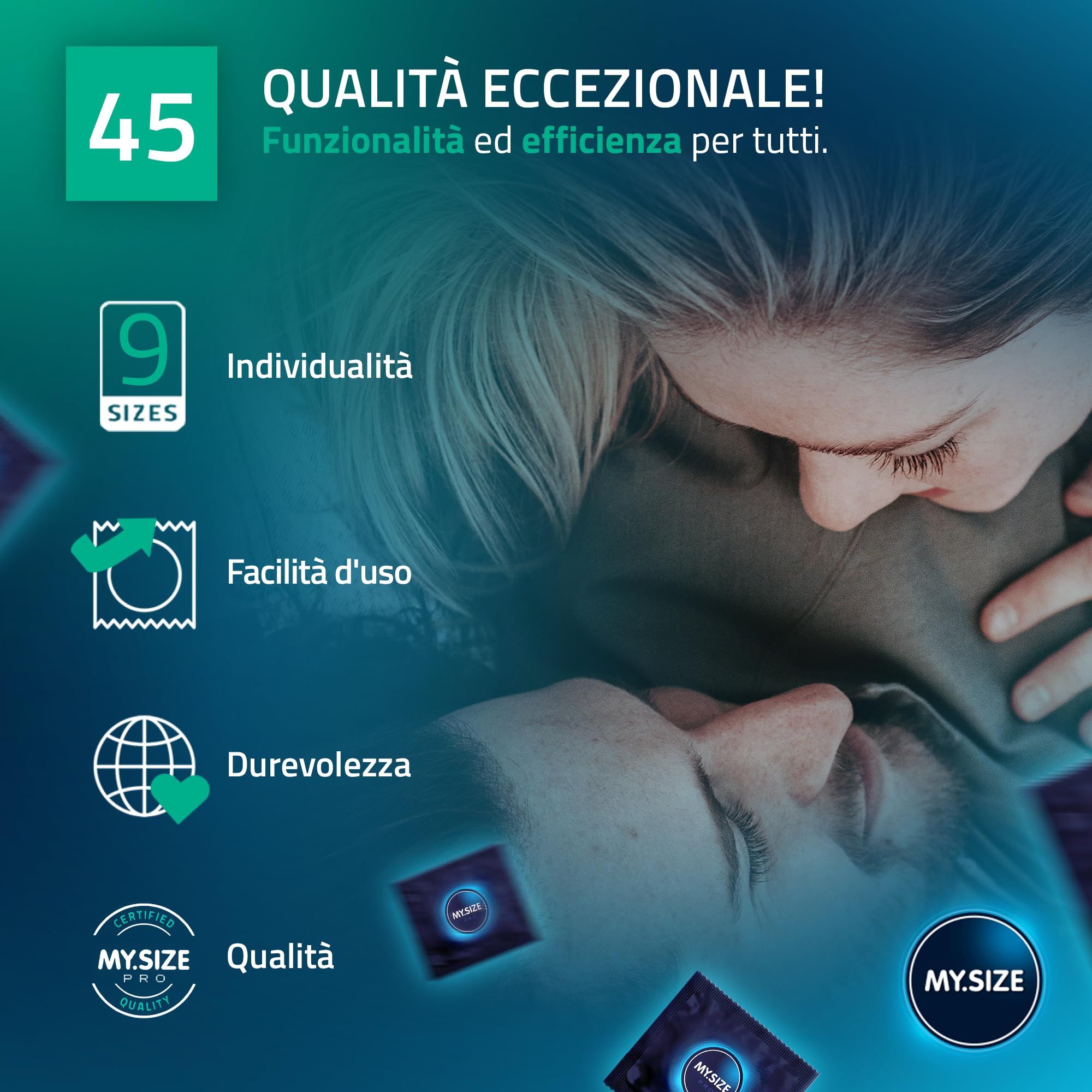 Confezione di preservativi My.Size PRO, 36 pezzi, misura 45mm.