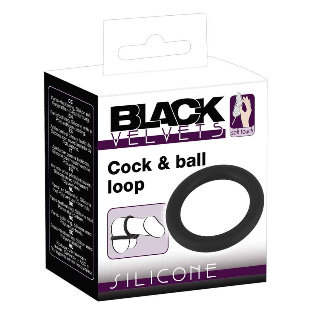 Anello per pene e testicoli in silicone liquido | Estremamente elastico |  Black Velvets 1 pz - Redcare