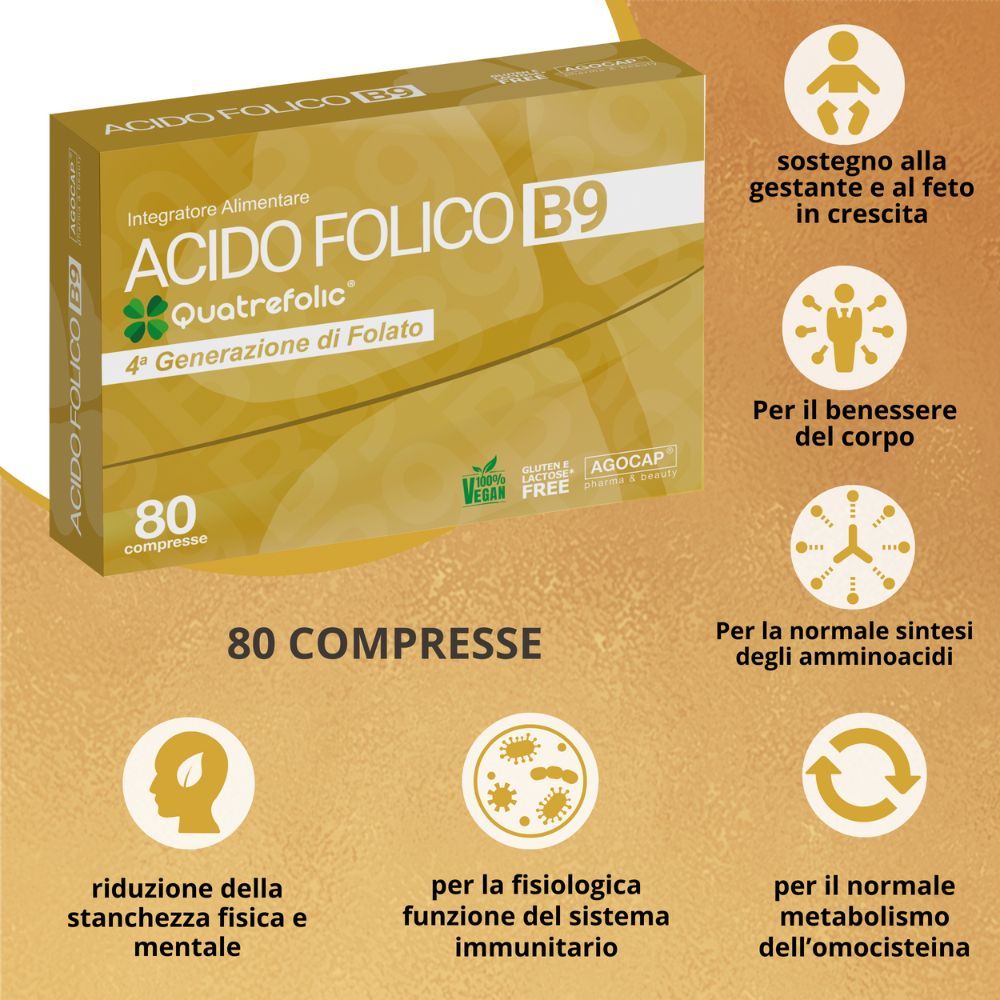 agocap - Acido Folico di 4 generazione Quatrefolic 80 compresse