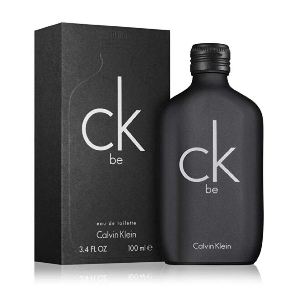 Flacone e confezione neri. Scritta "ck be" e "Calvin Klein". Flacone con tappo a vite. 100 ml.