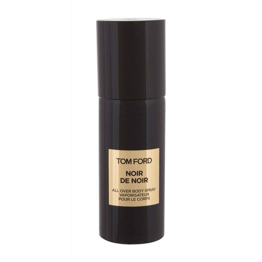 Tom Ford Noir De Noir All Over Body Spray. Flacone nero con etichetta dorata.