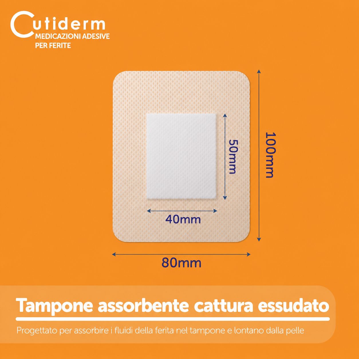 Bendaggio sterile per ferite 8 x 10 cm Cutiderm