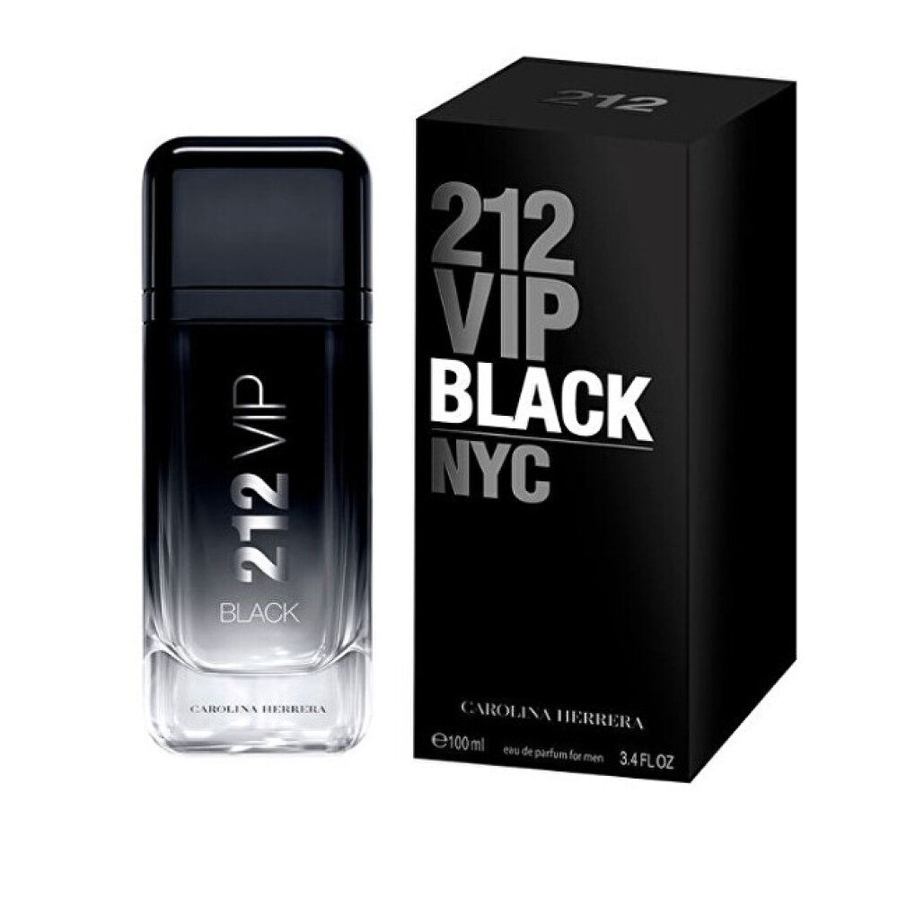 Flacone e confezione di profumo Carolina Herrera 212 VIP Black da uomo, 100ml.