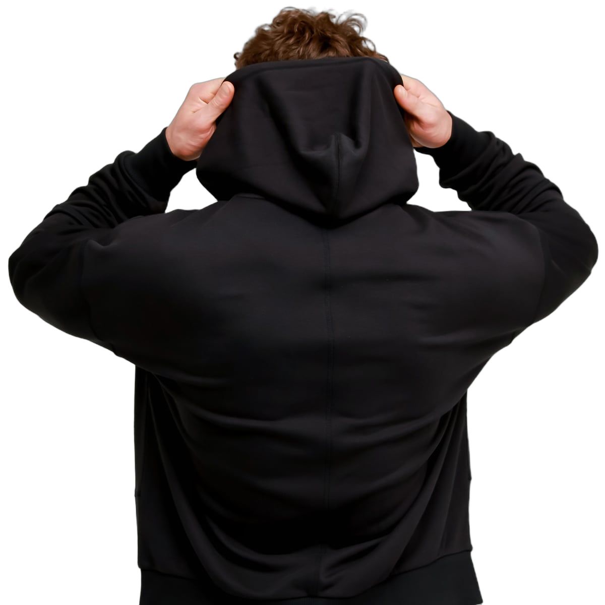 GymBeam Felpa uomo con cappuccio Unity nera regular fit in tessuto pesante