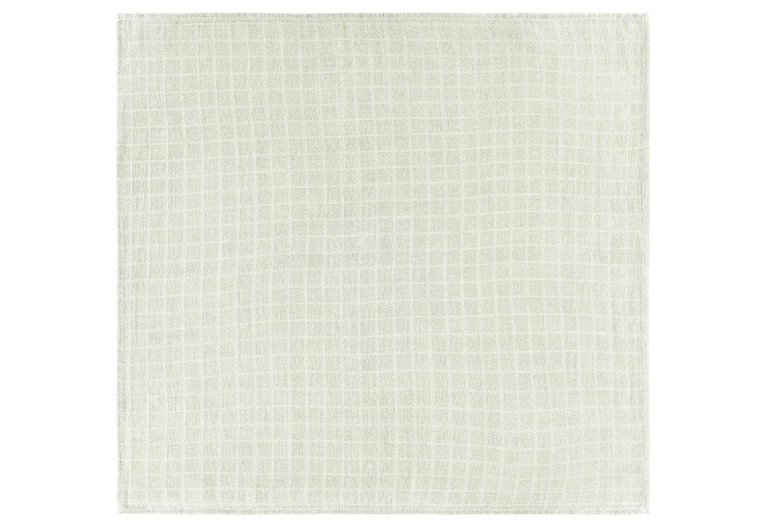 Mussolina quadrata verde chiaro. Fine motivo quadrato. In cotone.