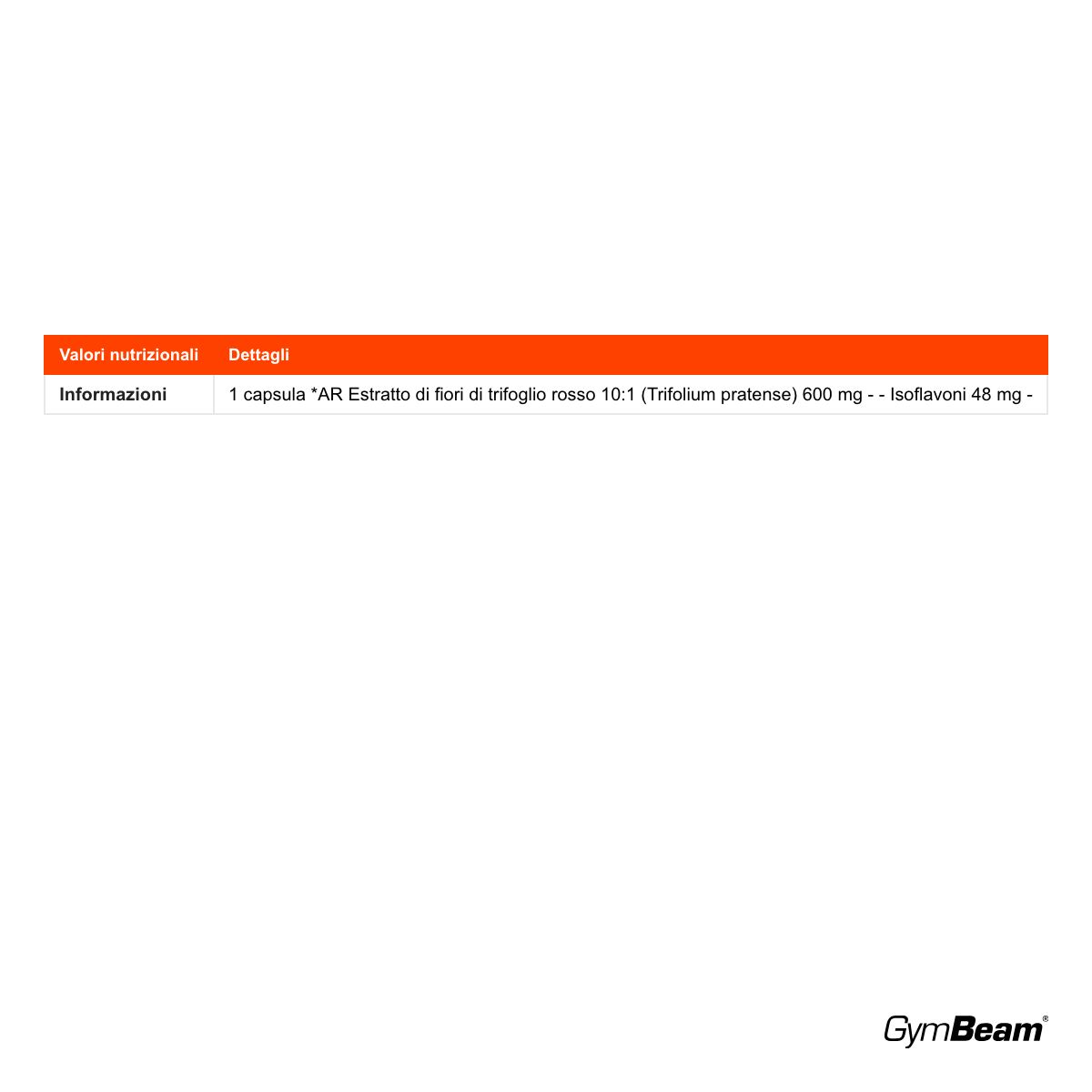 GymBeam Trifoglio Rosso estratto vegetale standardizzato all'8% di isoflavoni