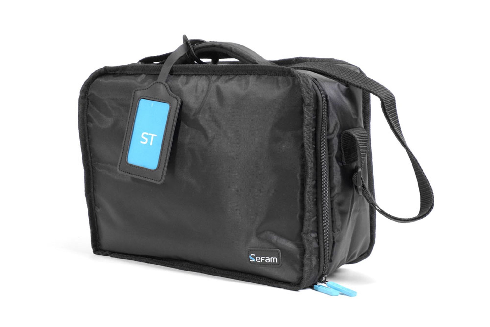 Borsa da trasporto nera chiusa per Sefam Néa DUO ST con manico e tracolla.