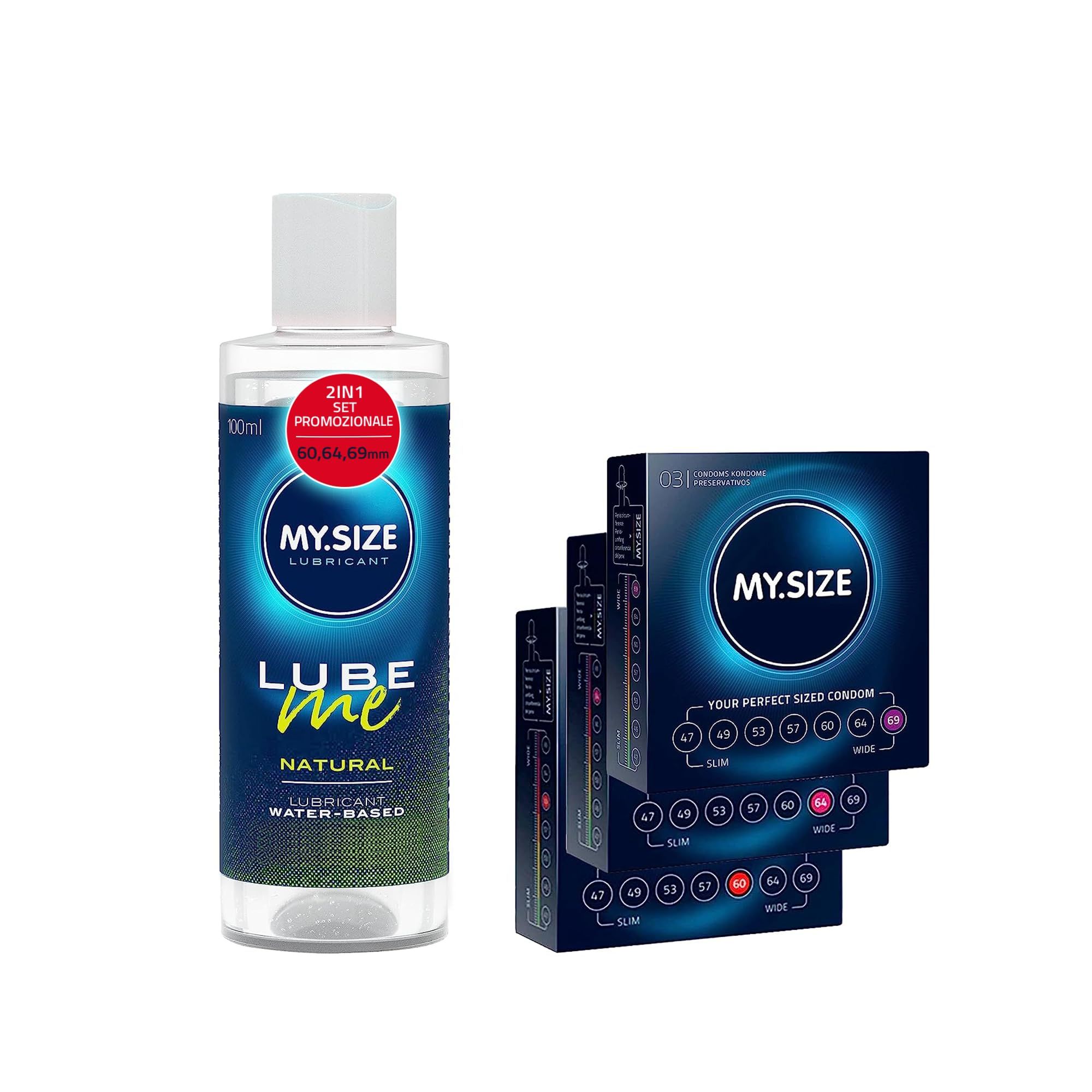 MY.SIZE Preservativo + Gel Lubrificante Set Lube Me Natural