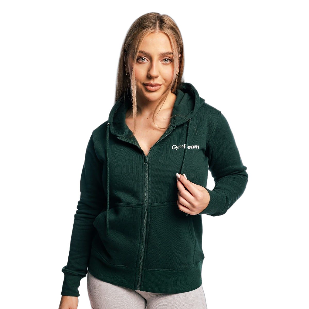 GymBeam Felpa donna regular con zip e tasche Pine