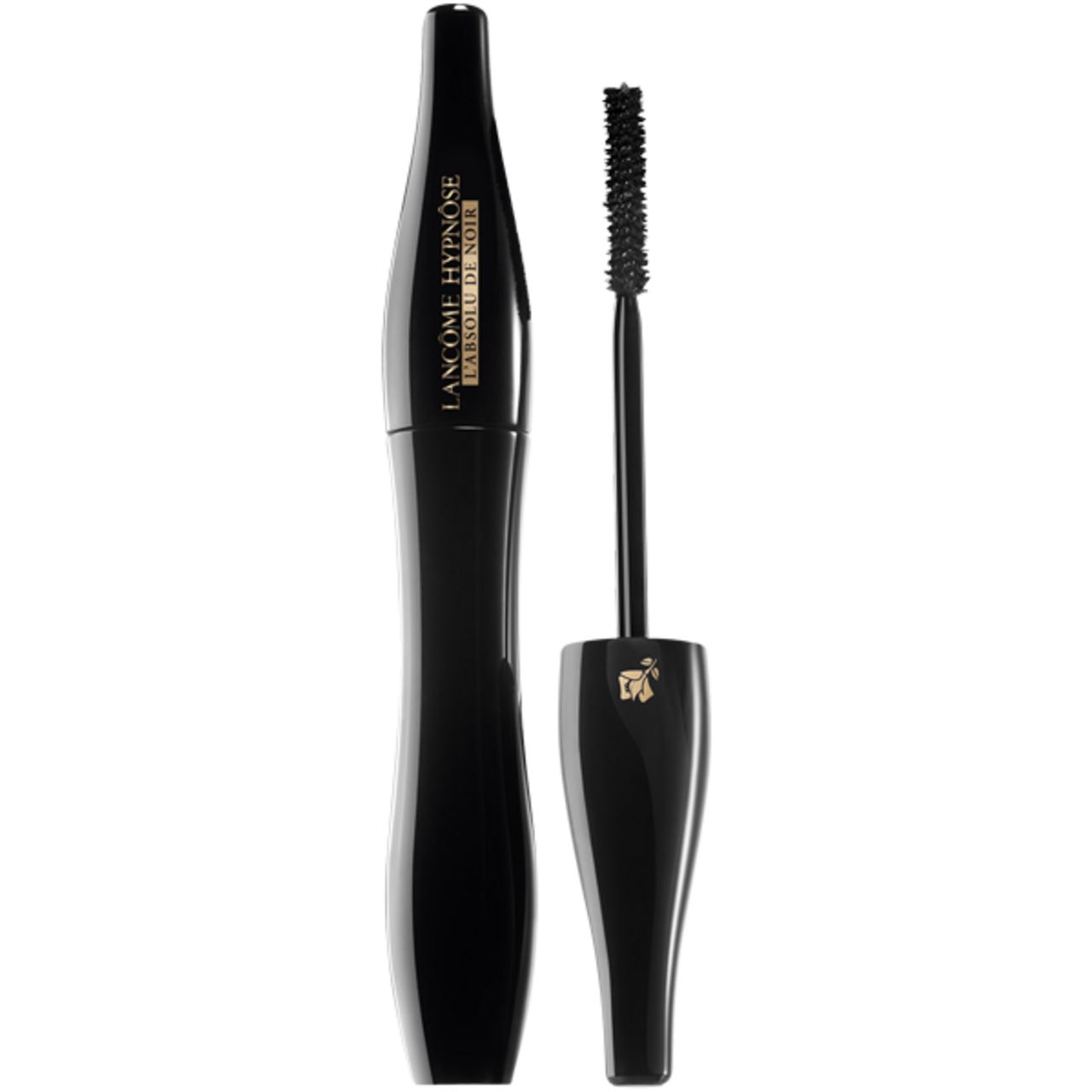 Tubo e spazzola di mascara nero. Scritta: Lancôme Hypnôse L'Absolu de Noir.