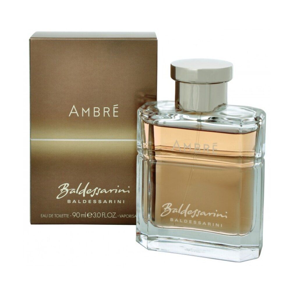 Flacone e confezione. Flacone con AMBRÉ e Baldessarini. Confezione con AMBRÉ. Entrambi marroni.
