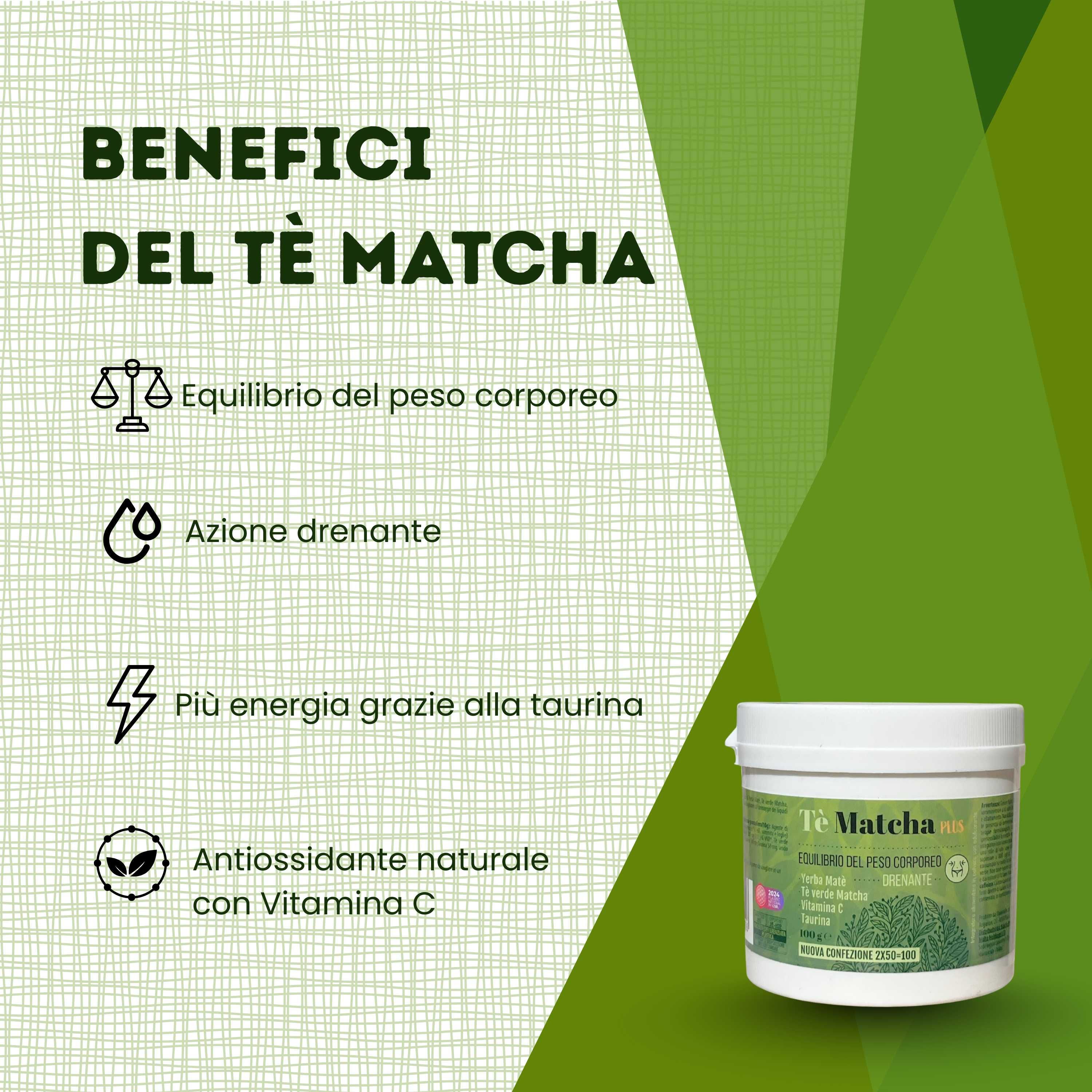 Aloha labs Tè Matcha PLUS Integratore Alimentare Drenante e Metabolico