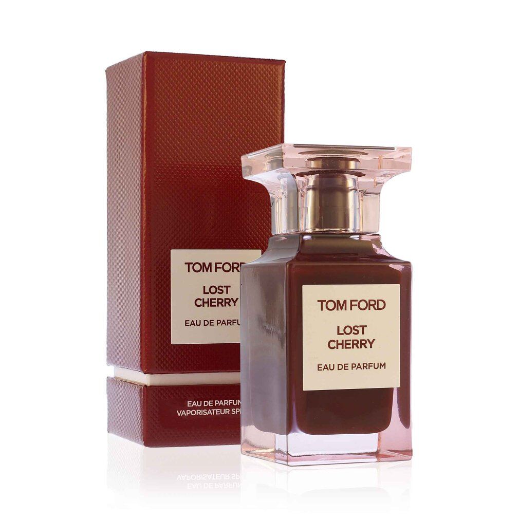Flacone di profumo e confezione. Scritta: Tom Ford Lost Cherry Eau de Parfum 30 ml.