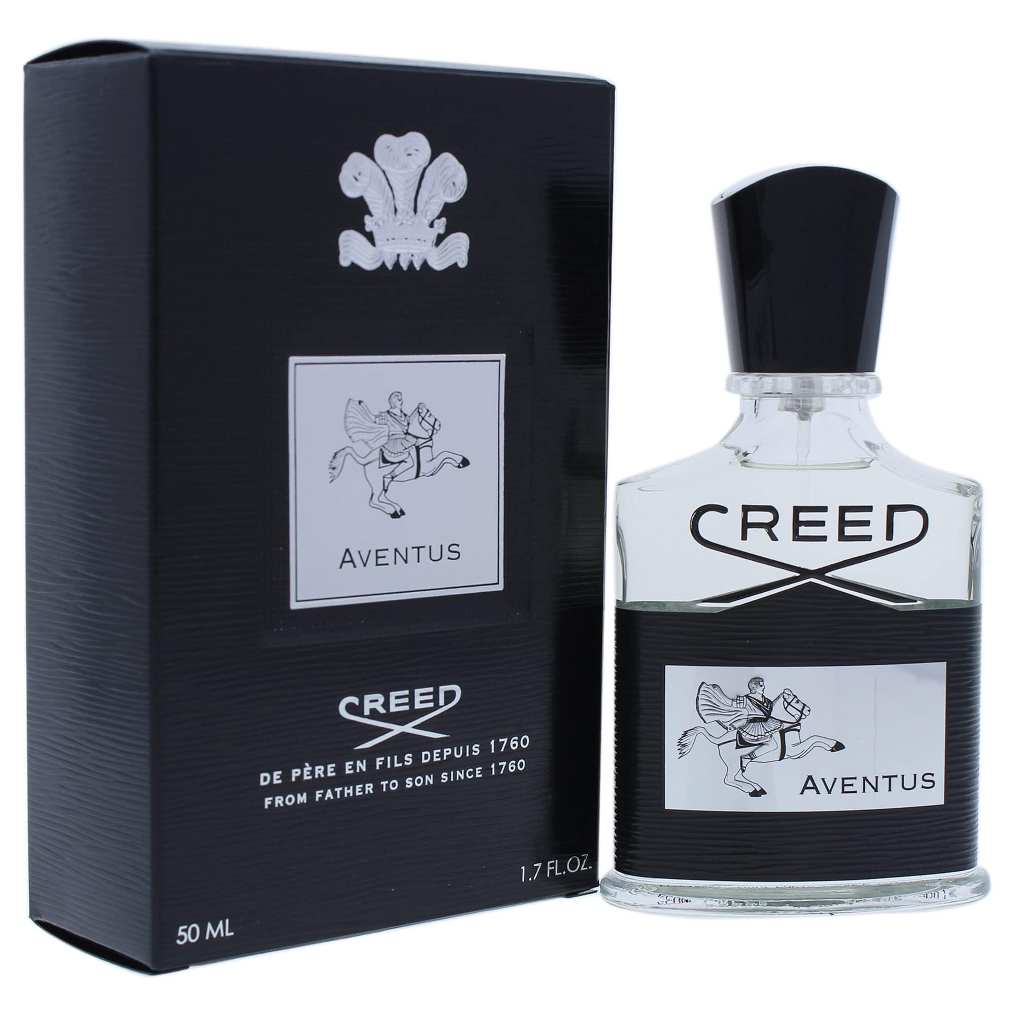 Scatola e flacone neri. Scritta "CREED AVENTUS". Flacone con tappo nero. 50 ml.