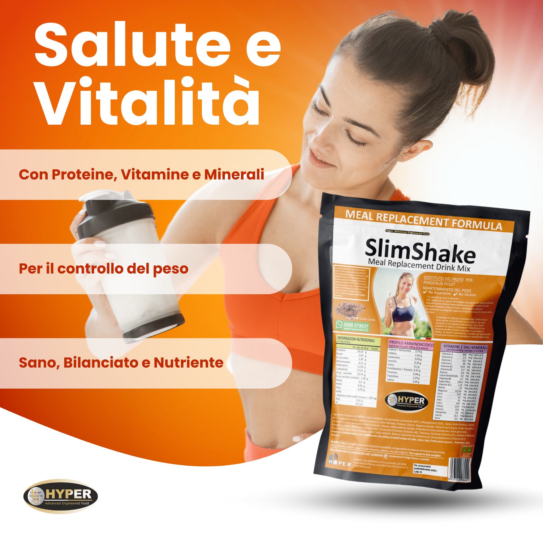 HYPER sostituto di pasto Slim Shake Cacao
