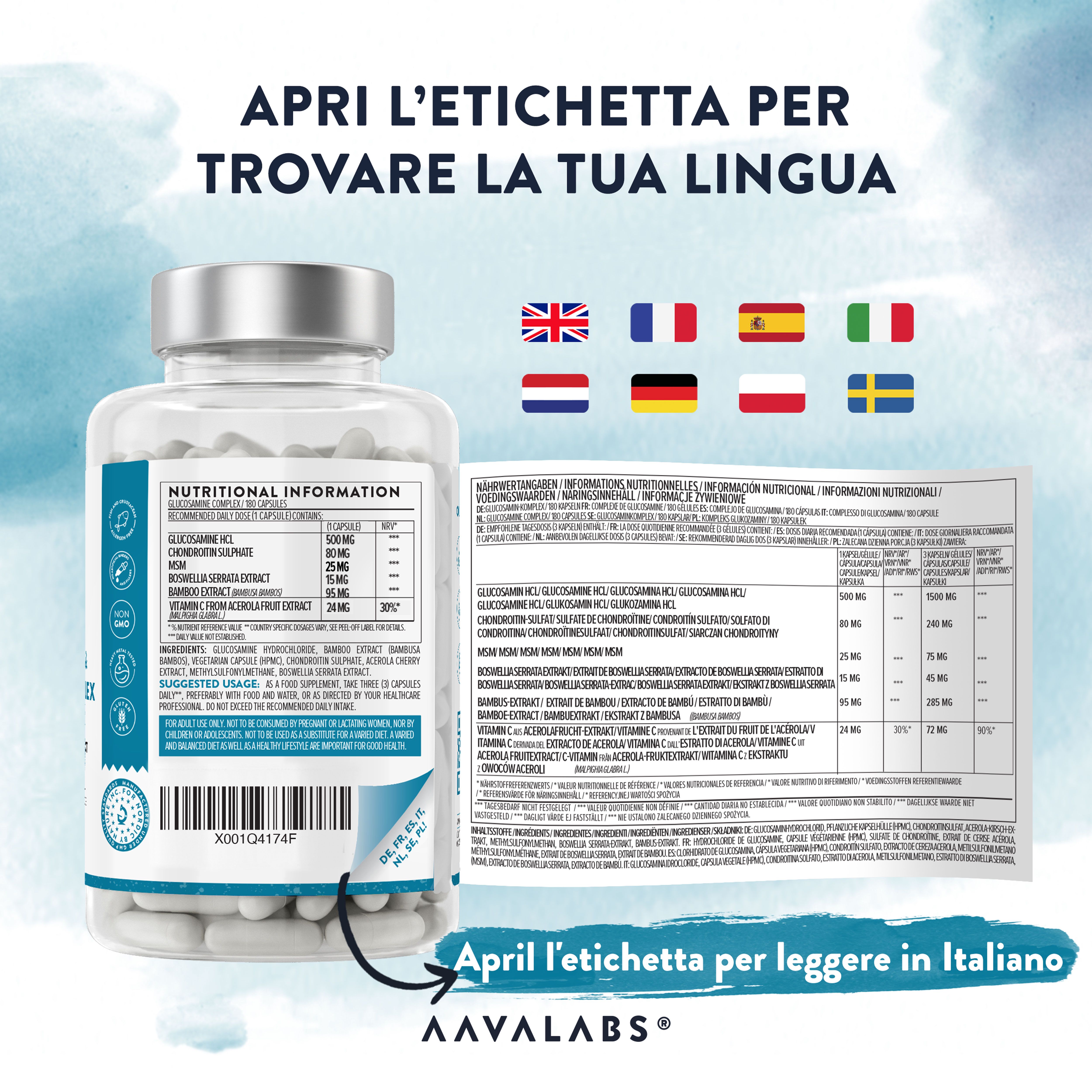 Persone in movimento. Aavalabs Glucosamina & Condroitina Complex. Supporta ossa, cartilagine, sistema immunitario.