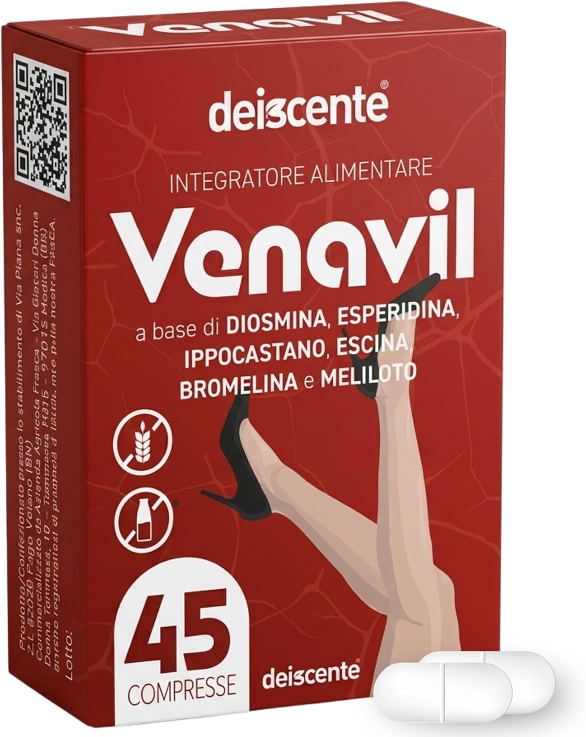 Deiscente VENAVIL-Diosmina Esperidina 1000 mg. Ideale per vene varicose capillari rotti microcircolo
