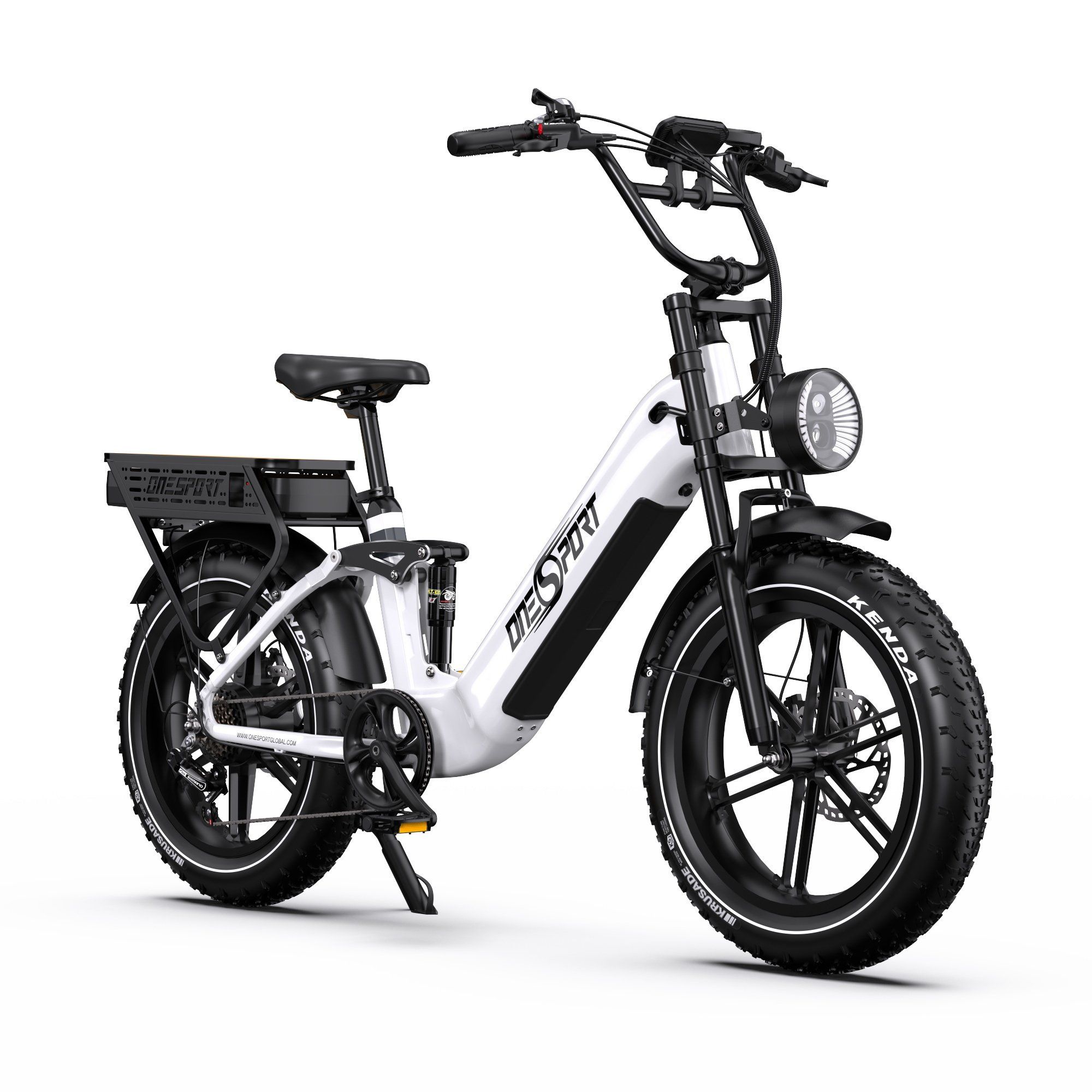 ONESPORT OT08 PRO Bicicletta elettrica full suspension con doppia batteria da 48 V 18 Ah*2
