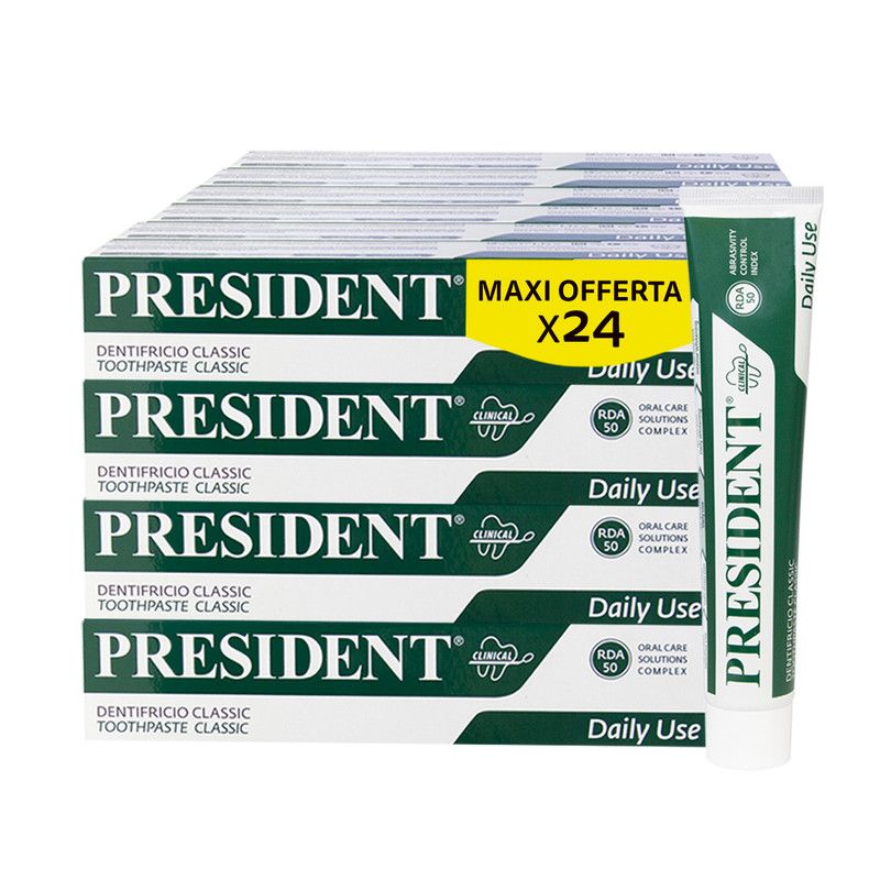 President KIT 24 Dentifricio Classic con estratti vegetali RDA 50 - 24x75ml