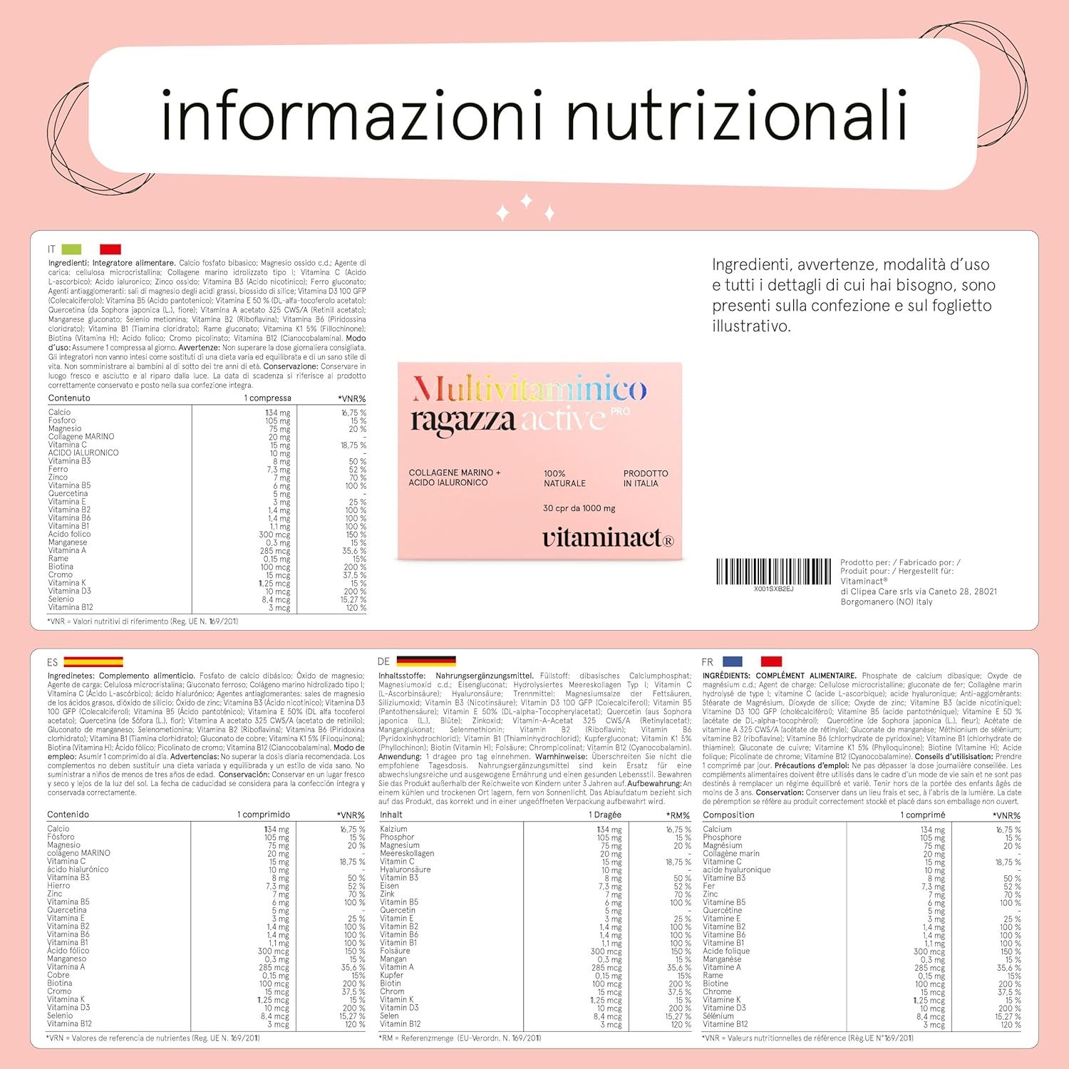 Vitaminact - Multivitaminico Ragazza Active pro