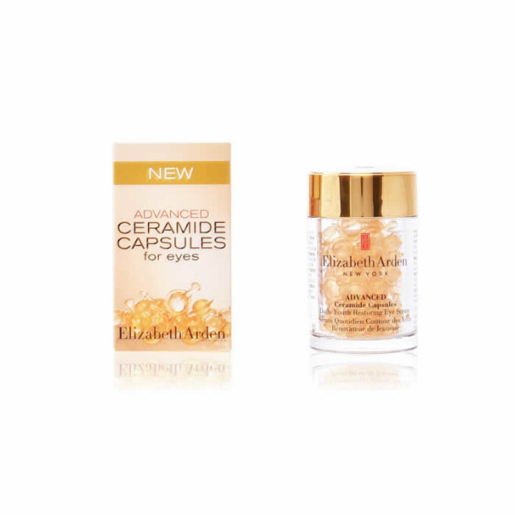 Confezione e flacone di capsule. Scritta: Advanced Ceramide Capsules for eyes.