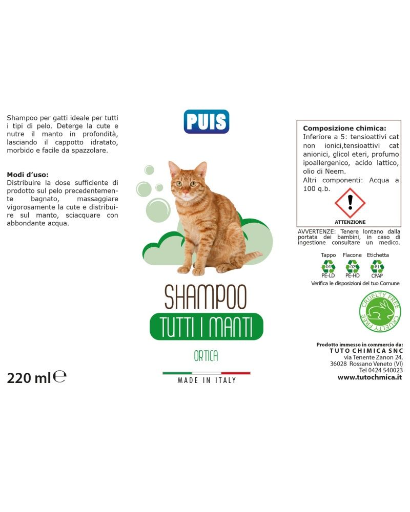 Puis Shampoo gatti Ortica