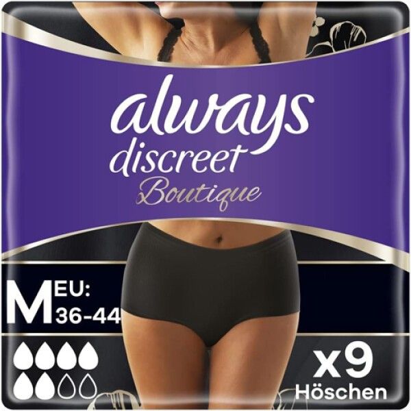 Multipack 2x sempre Discreet Boutique Inkontinenz Pantaloni Nero M 9St