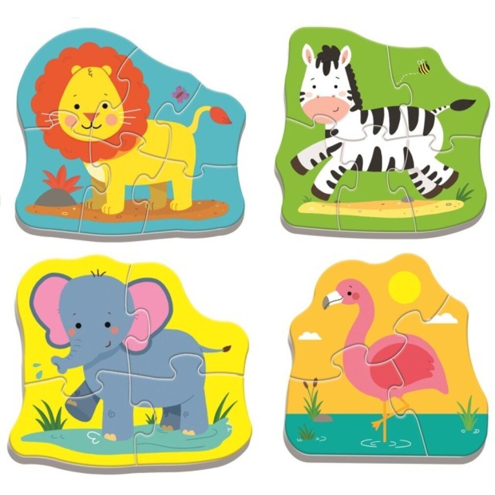 Puzzle per bambini trefl Animali del safari 4in1 (3,4,5,6 pezzi)