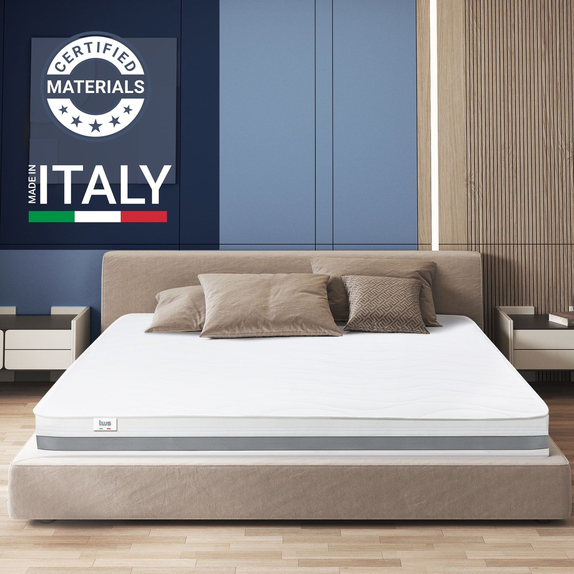 The White Stone Materasso a Una Piazza e Mezza 120x190 cm in Memory Antibatterico | Altezza 20 cm