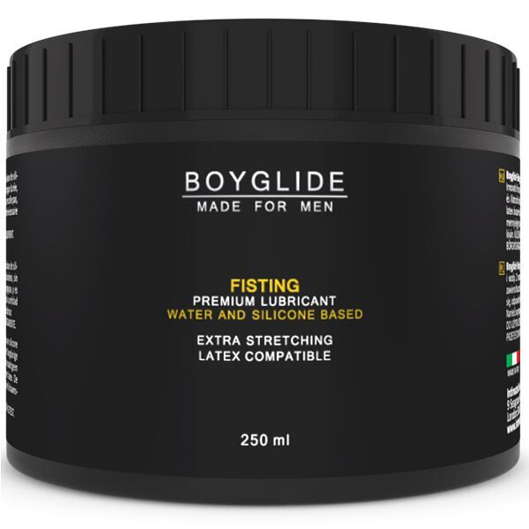 Boyglide Fisting Lubrificante Premium, 250 ml. A base di acqua e silicone, compatibile con lattice.