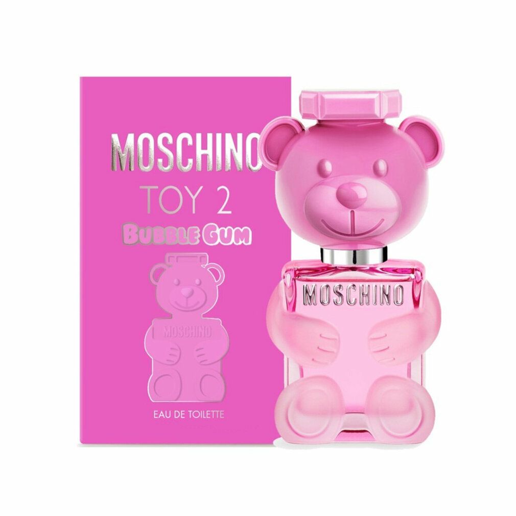 Flacone e confezione Moschino Toy 2 Bubble Gum Eau de Toilette, rosa.