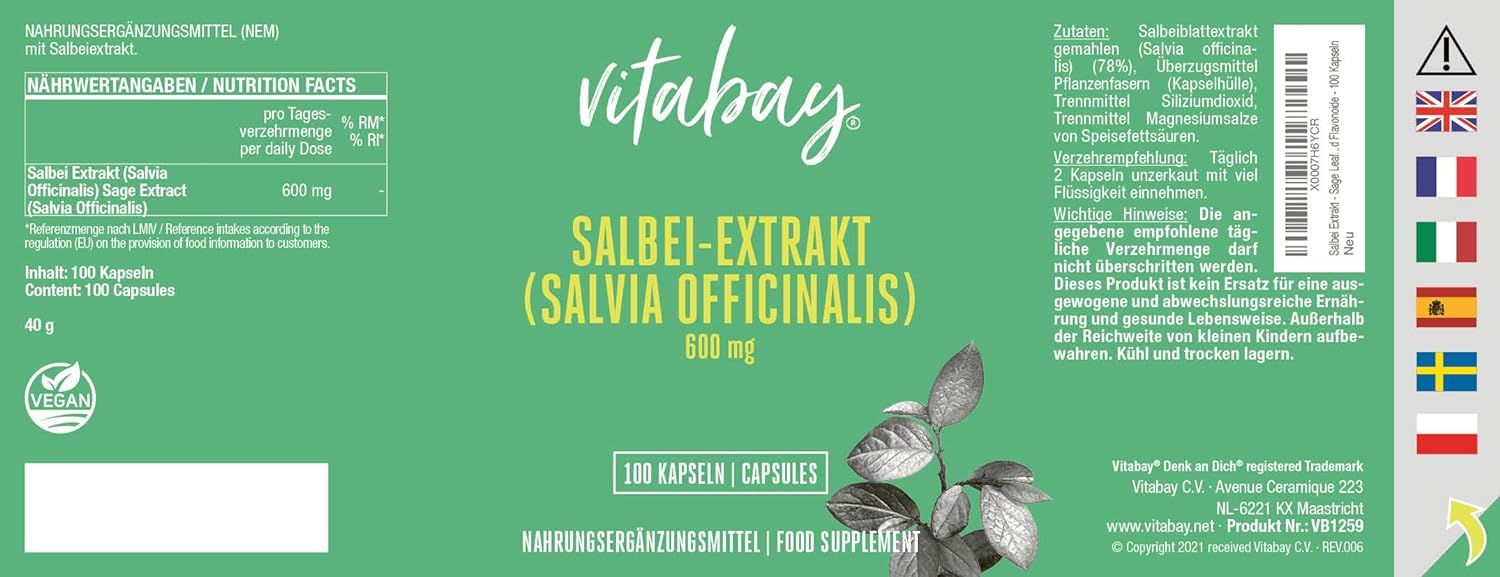 Vitabay Estratto di salvia 600 mg