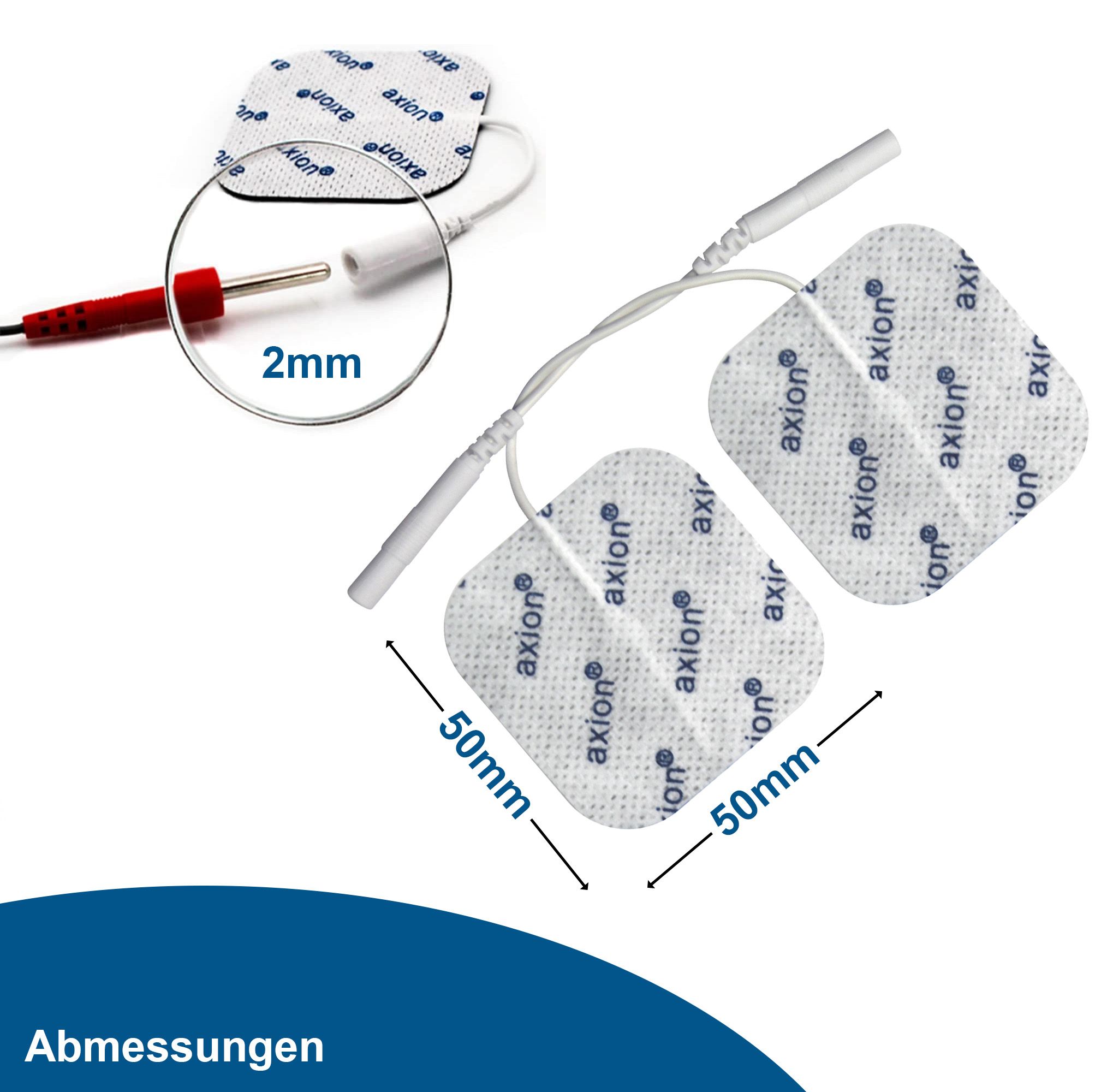 axion pads autoadesivi per elettrodi, 10x5 e 5x5 cm - compatibili con axion, Prorelax, Promed, ecc.