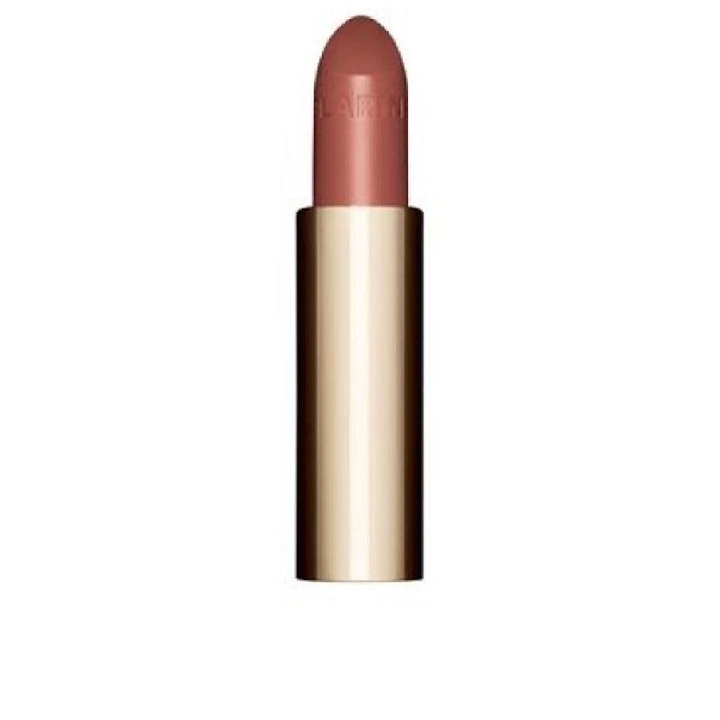 Rossetto marrone in stick dorato. Incisione "CLARINS" sul rossetto.