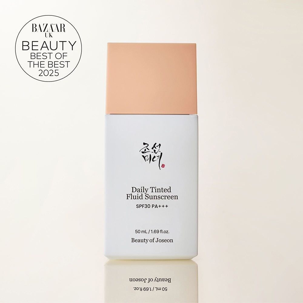 BEAUTY OF JOSEON Daily Tinted Fluid Sunscreen SPF30 PA+++ con il sigillo 'Bazaar Best of the Best 2025'.