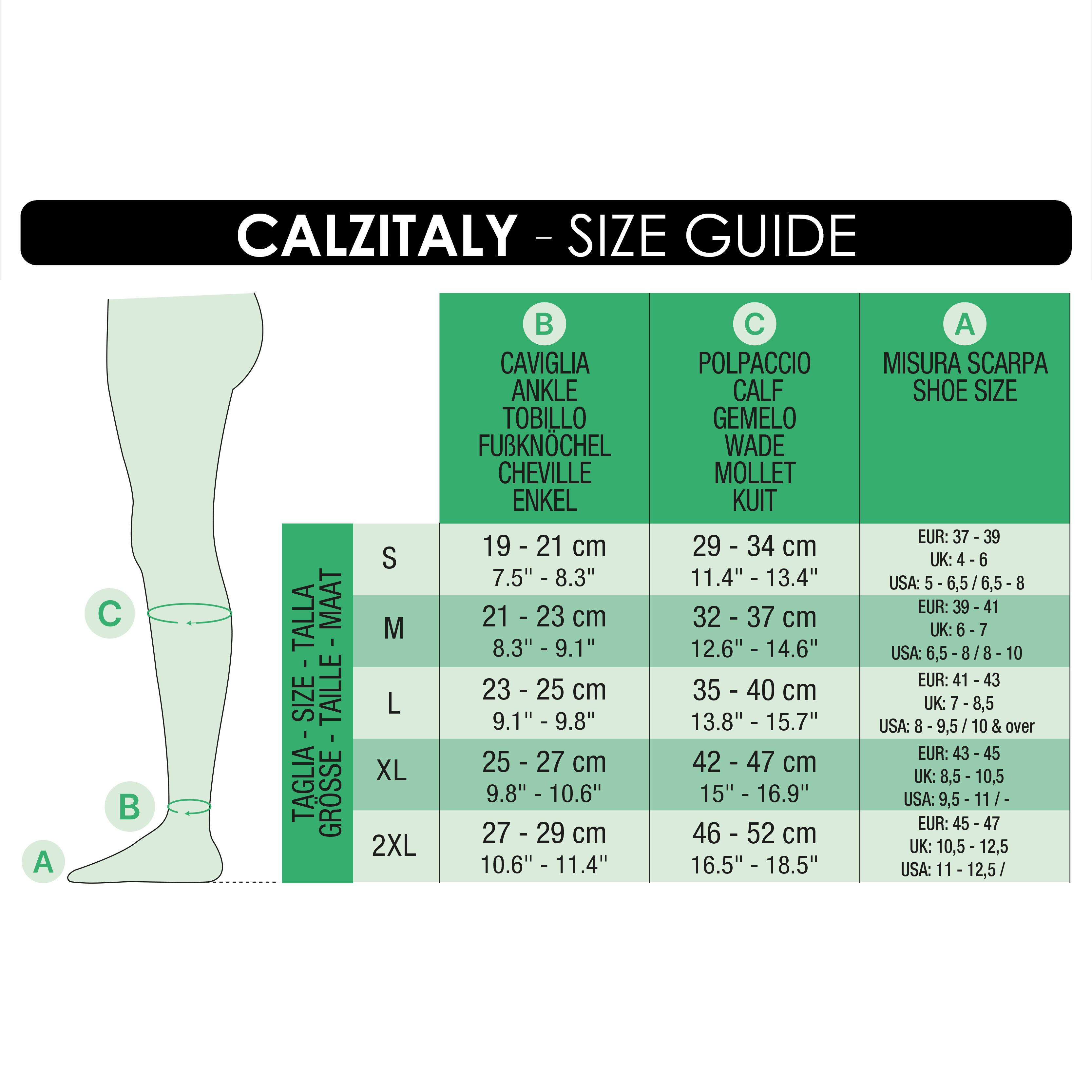 CALZITALY Gambaletti anti-trombo a punta aperta - 18-23 mm/Hg, Gambaletti Medicali Made in Italy
