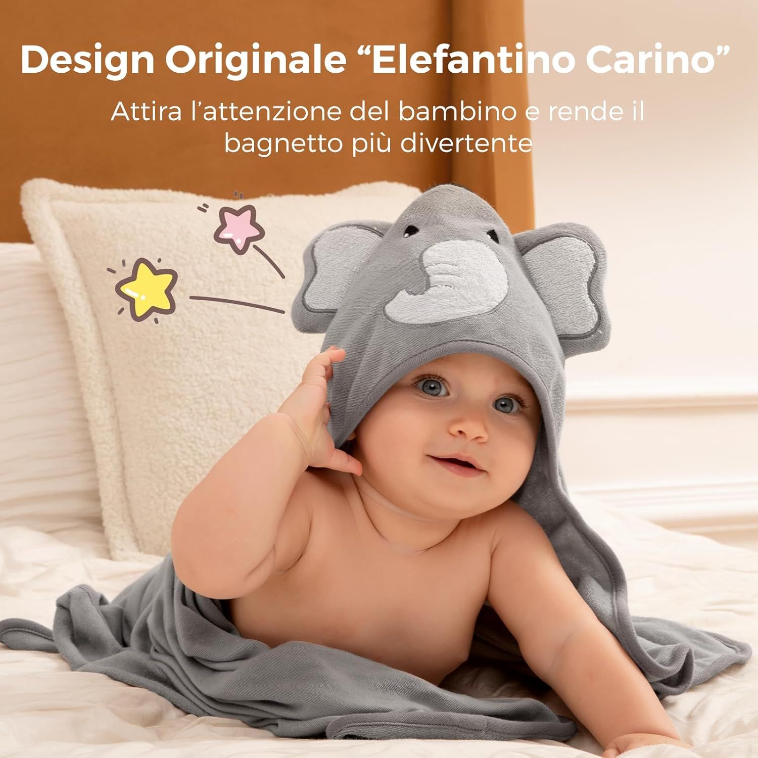 Set di asciugamani da bagno per bambini Momcozy, set di asciugamani per neonati