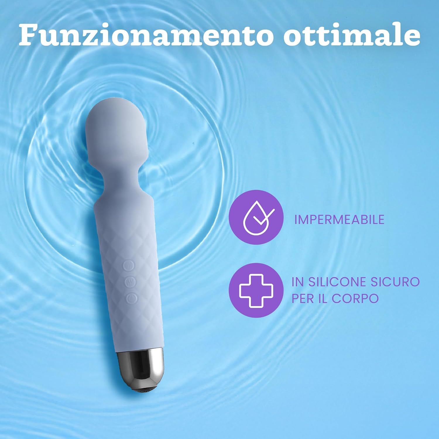 Oliver James Vibratore per donne – Silenzioso e potente, colore azzurro pastello